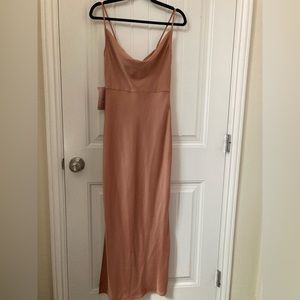 NWT BHLDN Cali Satin Cowl-Neck Midi Slip Dress Size 6